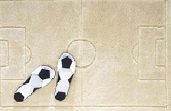 Mat and slippers with the football symbols of Euro 2012